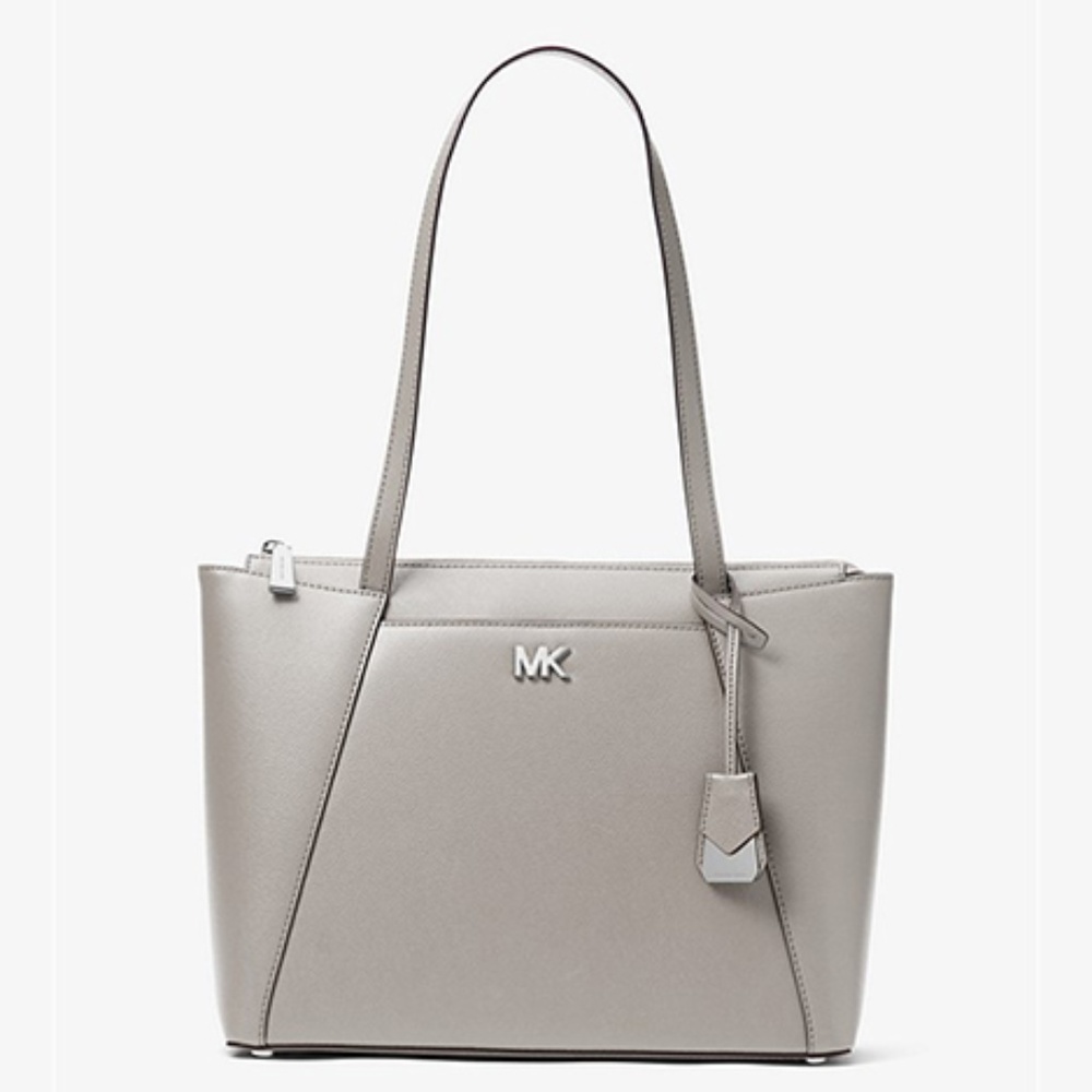 Michael Kors MD EW TZ Tote Pearl Grey NWT